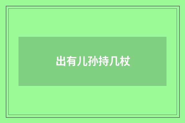 出有儿孙持几杖
