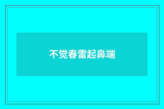 不觉春雷起鼻端