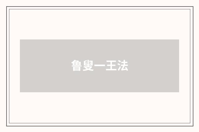鲁叟一王法