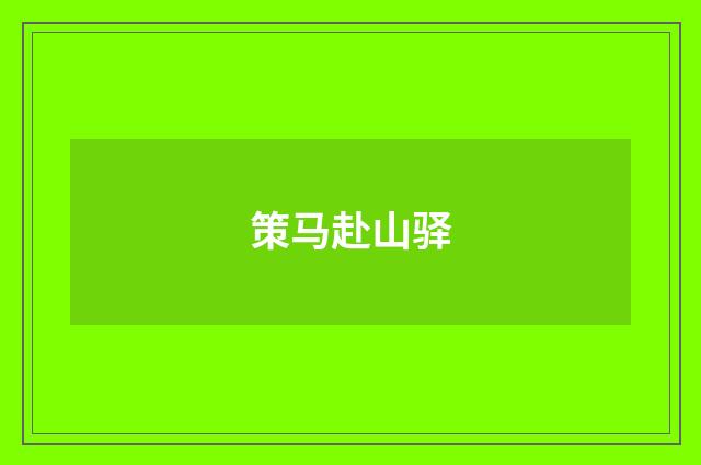 策马赴山驿