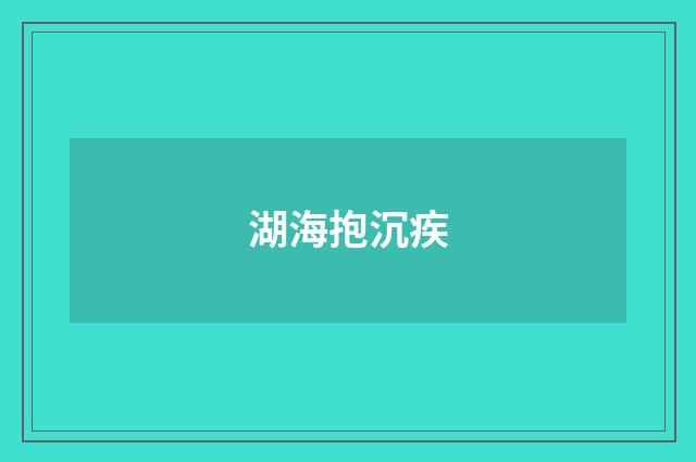 湖海抱沉疾