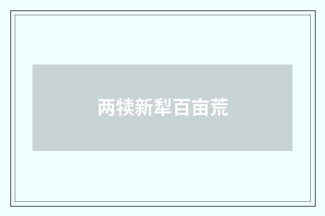 两犊新犁百亩荒