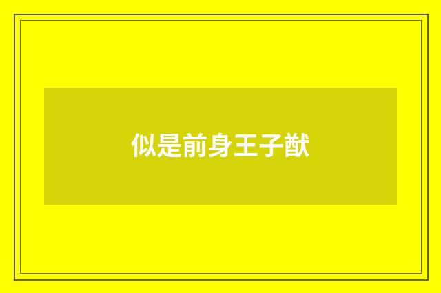 似是前身王子猷