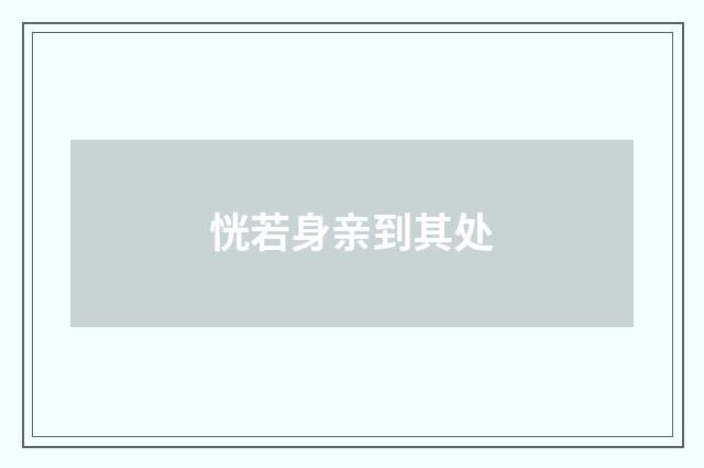 恍若身亲到其处