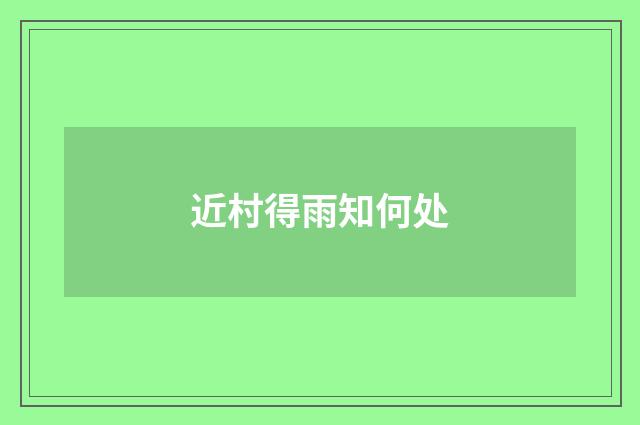 近村得雨知何处