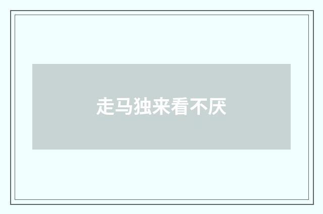 走马独来看不厌