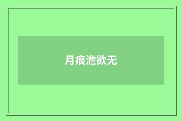 月痕澹欲无