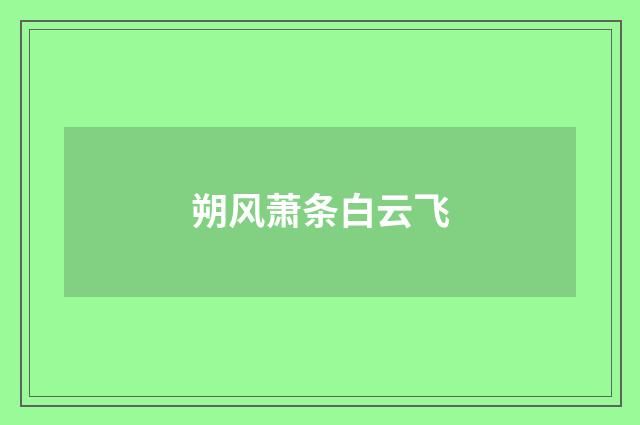 朔风萧条白云飞