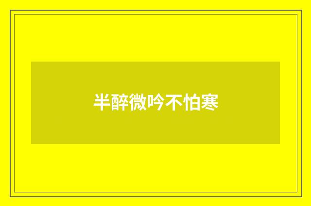 半醉微吟不怕寒