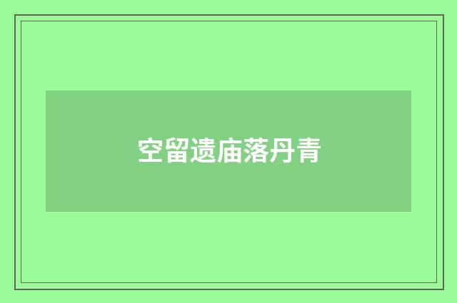 空留遗庙落丹青