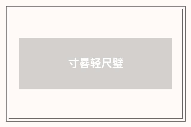 寸晷轻尺璧