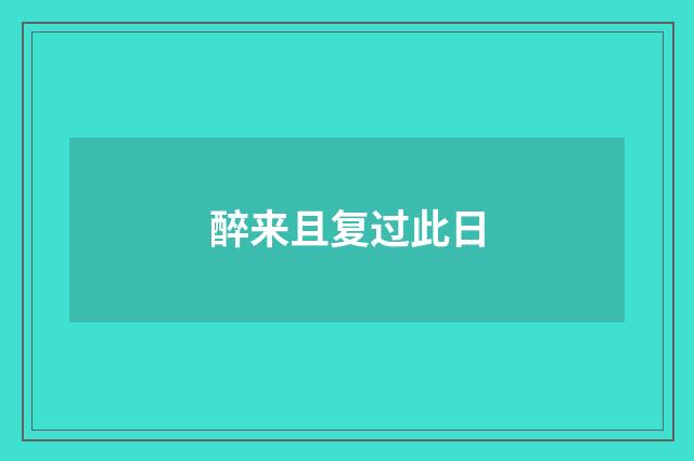 醉来且复过此日