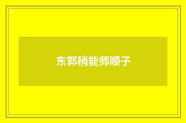 东郭稍能师顺子