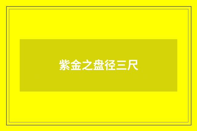 紫金之盘径三尺