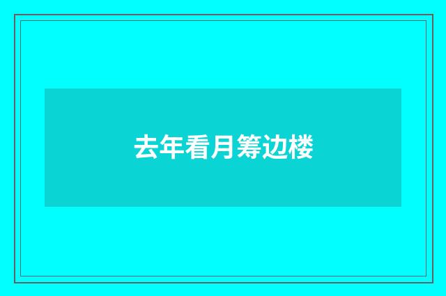 去年看月筹边楼