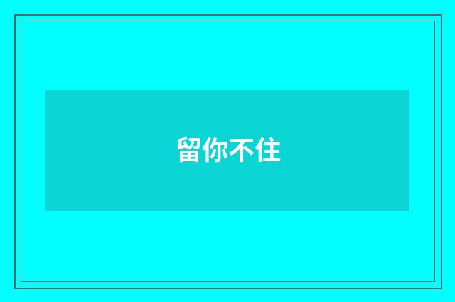 留你不住