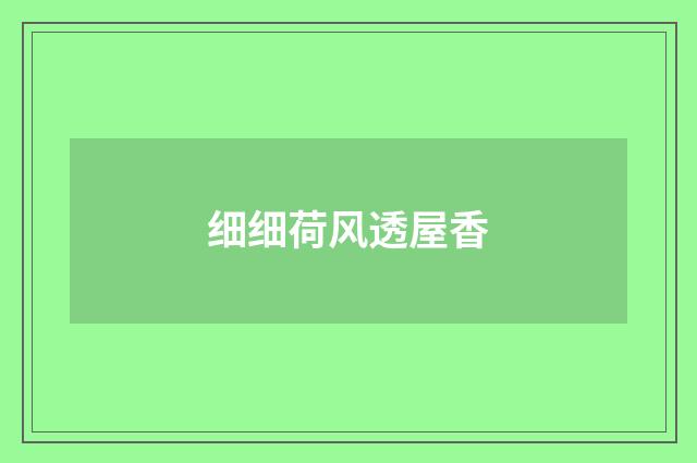 细细荷风透屋香