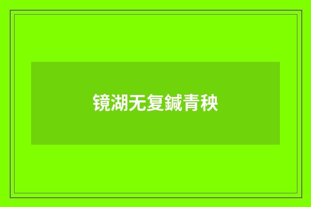 镜湖无复鍼青秧