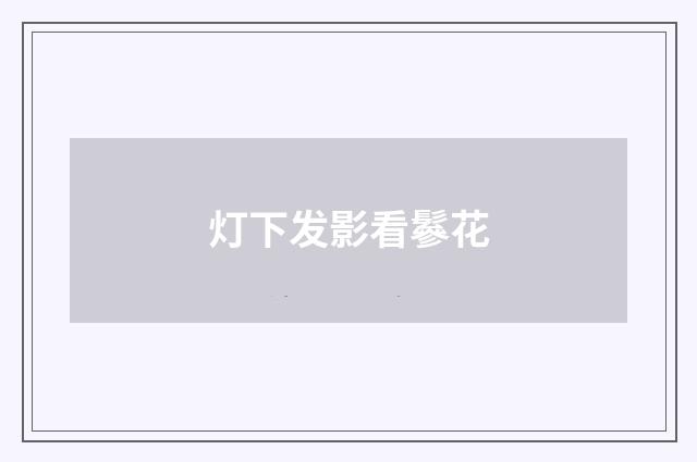 灯下发影看鬖花