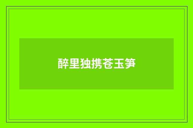 醉里独携苍玉笋