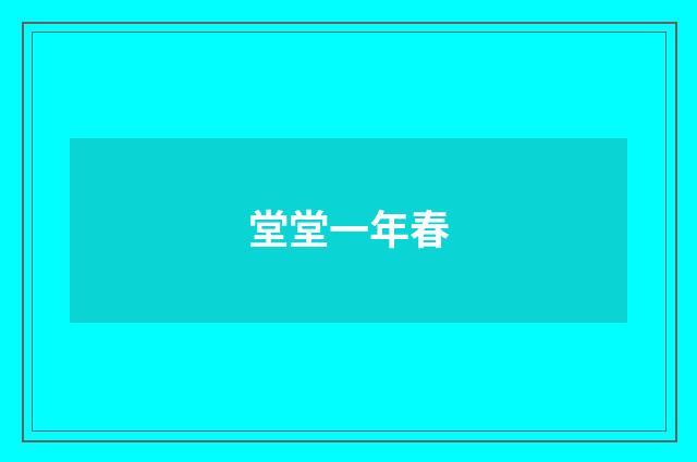 堂堂一年春