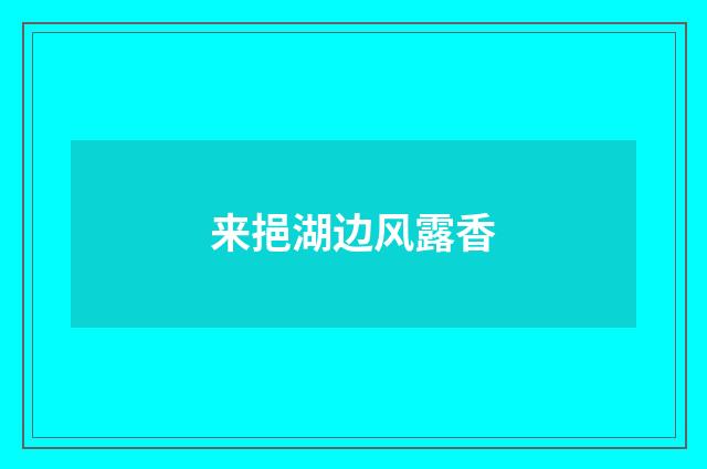 来挹湖边风露香