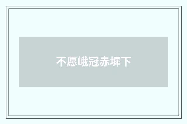 不愿峨冠赤墀下