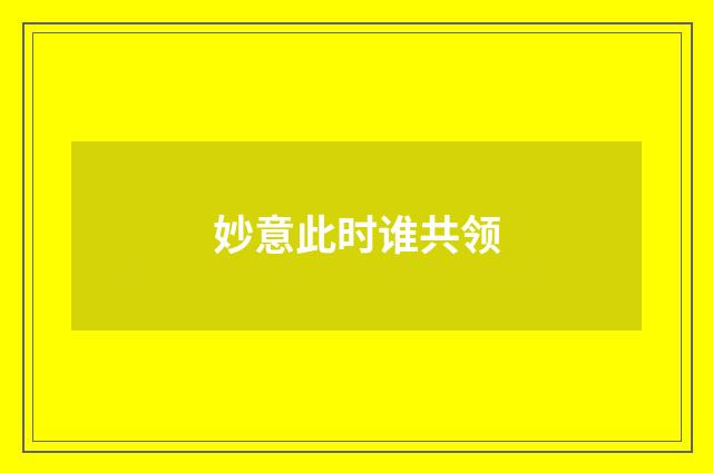 妙意此时谁共领