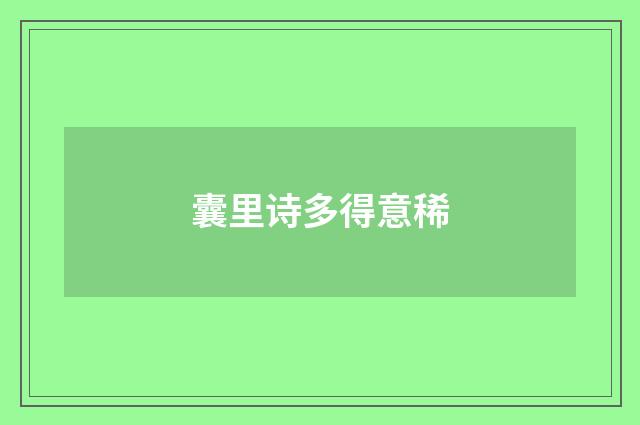 囊里诗多得意稀