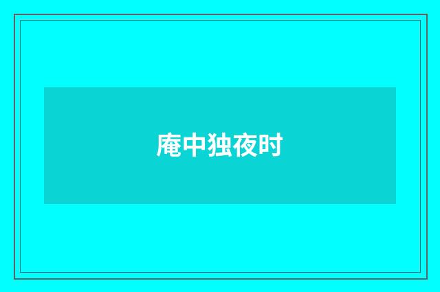 庵中独夜时
