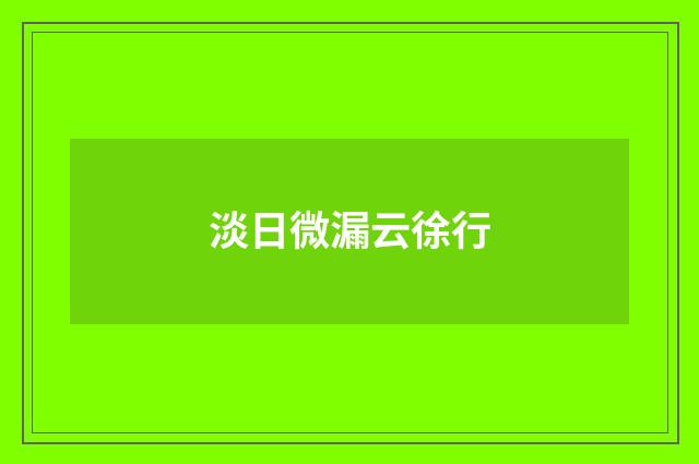 淡日微漏云徐行