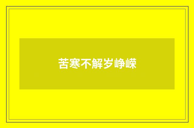 苦寒不解岁峥嵘