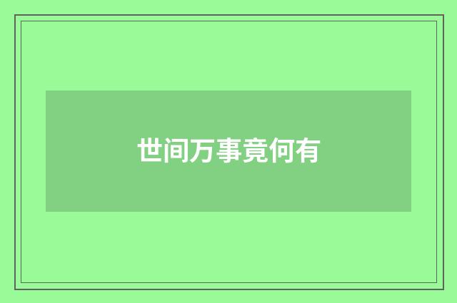 世间万事竟何有