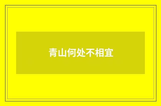 青山何处不相宜