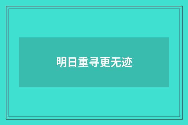 明日重寻更无迹