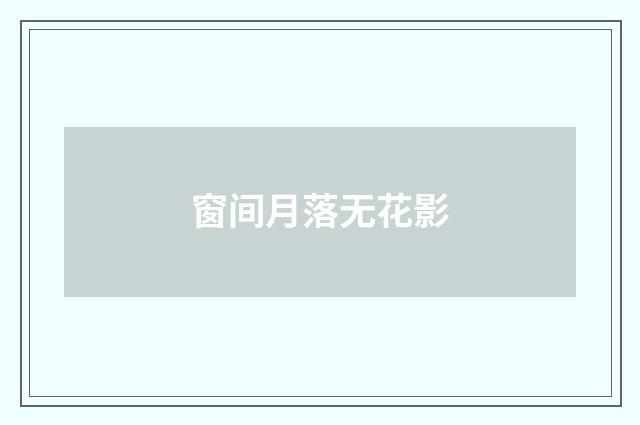 窗间月落无花影