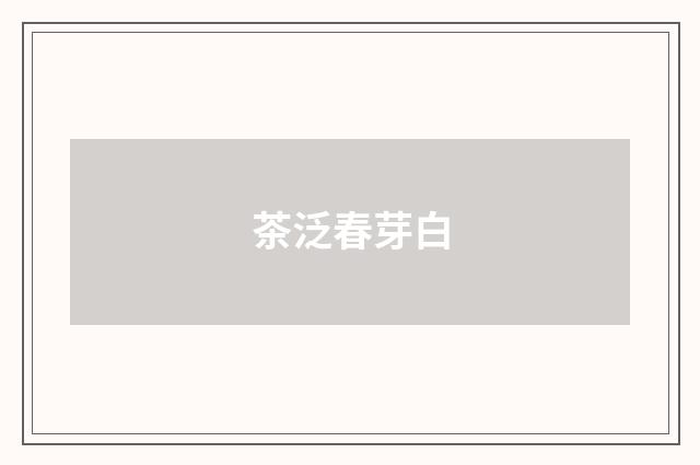 茶泛春芽白