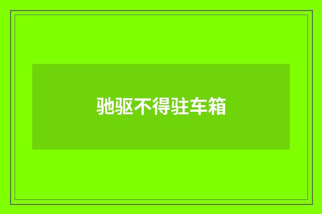驰驱不得驻车箱