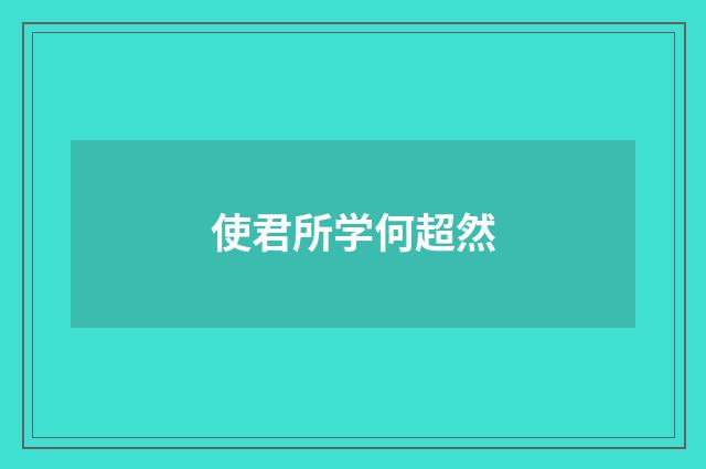 使君所学何超然