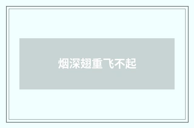 烟深翅重飞不起