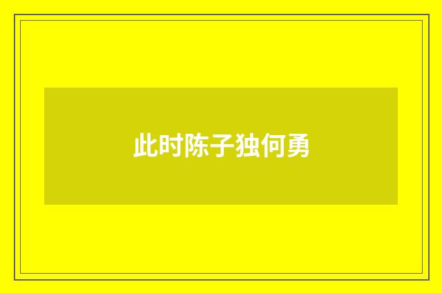 此时陈子独何勇