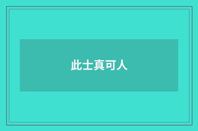 此士真可人