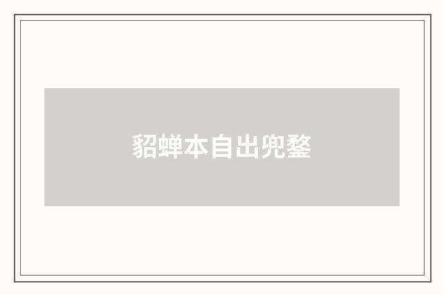 貂蝉本自出兜鍪