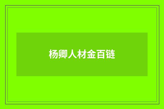 杨卿人材金百链