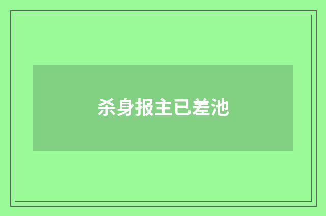 杀身报主已差池