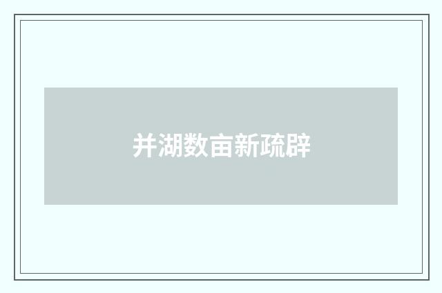 并湖数亩新疏辟