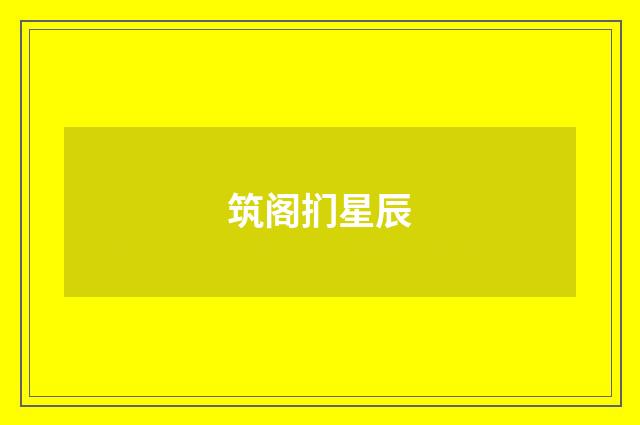 筑阁扪星辰