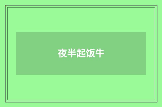 夜半起饭牛