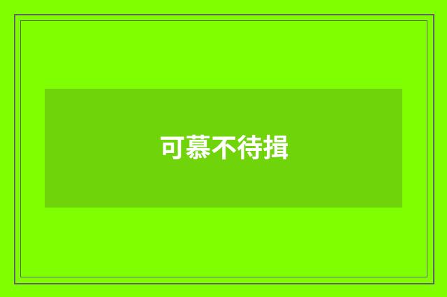 可慕不待揖