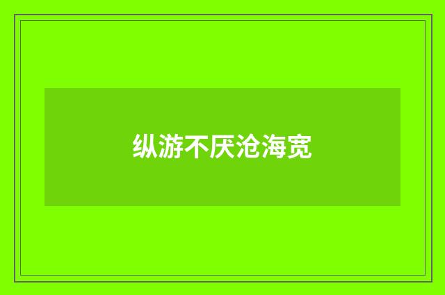 纵游不厌沧海宽